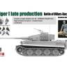 Склеиваемая пластиковая модель Немецкий танк Tiger 1 поздний, Битва при Виллер-Бокаж, с подвижными гусеницами и смоляной фигурой немецкого аса. Масштаб 1:35