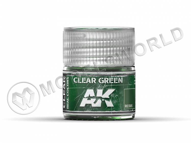 Акриловая лаковая краска AK Interactive Real Colors. Clear Green. 10 мл - фото 1