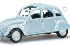 Модель автомобиля Citroen 2 CV with folding top open, светло-голубой. H0 1:87