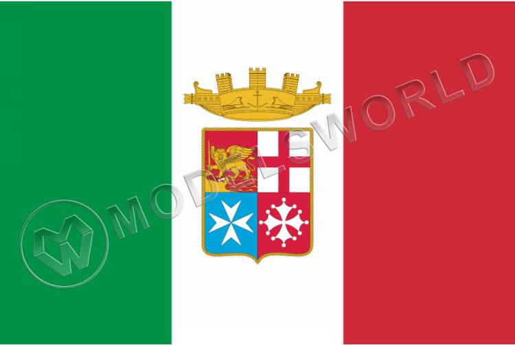 Военно-морской флаг Италии. Размер 125х80 мм - фото 1