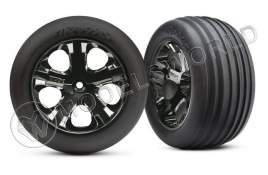 Покрышка колеса и диск в сборе (2шт.) Tires & wheels, assembled, glued (2.8")(All-Star chrome wheels, Ribbed tires, foam inserts)