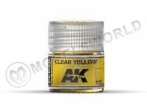 Акриловая лаковая краска AK Interactive Real Colors. Clear Yellow. 10 мл