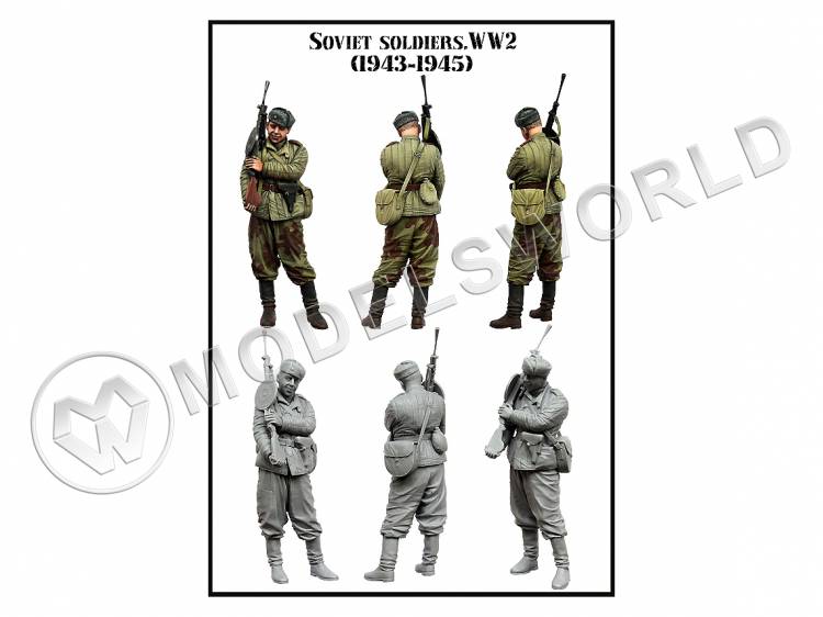 Фигура Советский солдат, 1943-45 гг., WW2. Масштаб 1:35 - фото 1