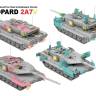 Склеиваемая пластиковая модель Немецкий основной боевой танк Leopard 2A7V с рабочими траками. Масштаб 1:35