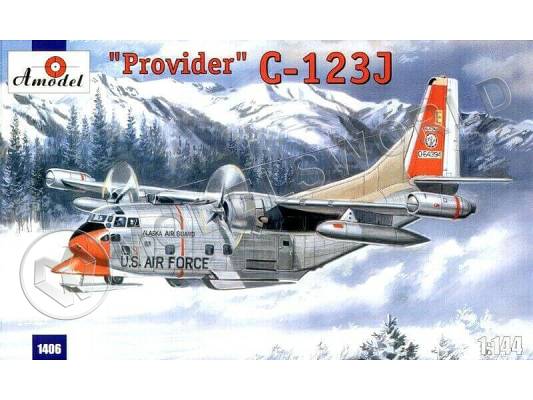 Склеиваемая пластиковая модель Транспортный самолет C-123J Provider USAF + МАСКА. Масштаб 1:144