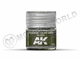 Акриловая лаковая краска AK Interactive Real Colors. Olivgrün-Olive Green RAL 6003. 10 мл