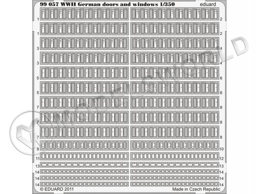 Фототравление двери и окна Германия II МВ. Масштаб 1:350