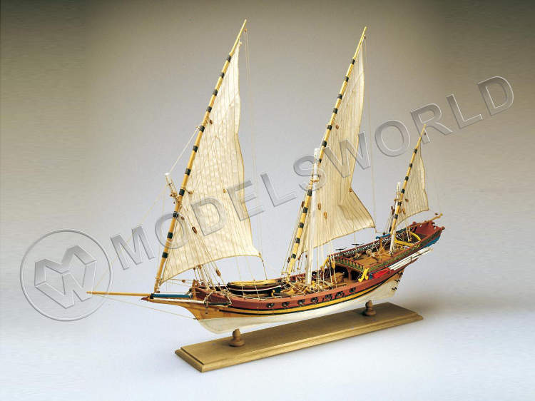 Набор для постройки модели корабля SCIABECCO пиратская шебека 1753 г. Масштаб 1:60 - фото 1