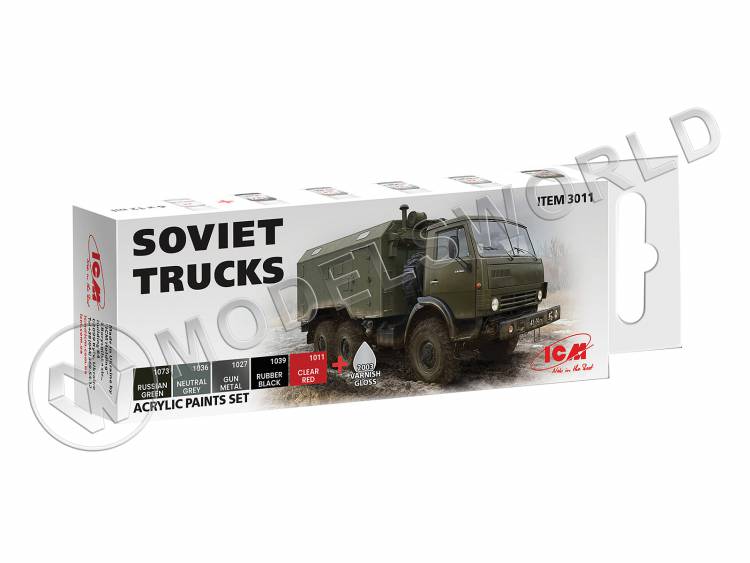 Набор акриловых красок ICM для Советских грузовиков, 6х12 мл - фото 1
