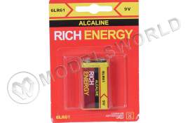 Батарейка Rich Energy 6LR61 9V Крона Alkaline, 1 шт