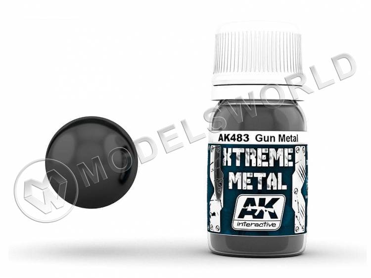 Краска AK Interactive XTREME METAL GUN METAL. 30 мл - фото 1
