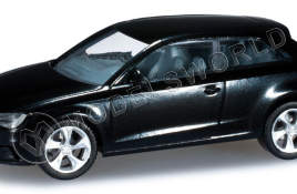 Модель автомобиля Audi A3, черный металлик. H0 1:87