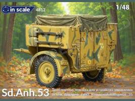 Склеиваемая пластиковая модель Sd.Anh.53 - транспортная тележка для устройства управления огнём батарей ПВО Kommandohilfsgerät 35. Масштаб 1:48