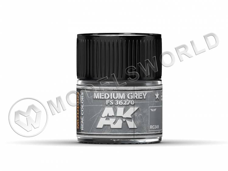 Акриловая лаковая краска AK Interactive Real Colors. Medium Grey FS 36270. 10 мл - фото 1