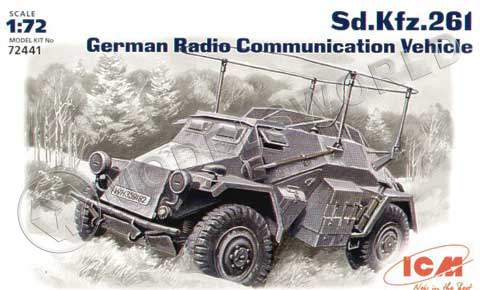Склеиваемая пластиковая модель Sd.Kfz.261, Немецкий подвижный пункт связи, бронеавтомобиль. Масштаб 1:72 - фото 1