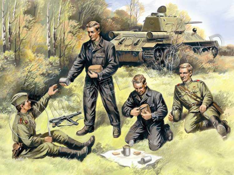 Фигуры Советский танковый экипаж (1943-1945). Масштаб 1:35 - фото 1