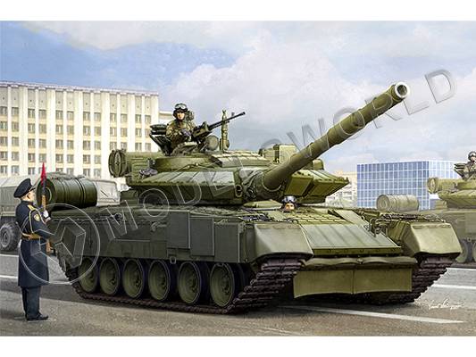 Склеиваемая пластиковая модель Российский боевой танк Т-80БВМ. Масштаб 1:35
