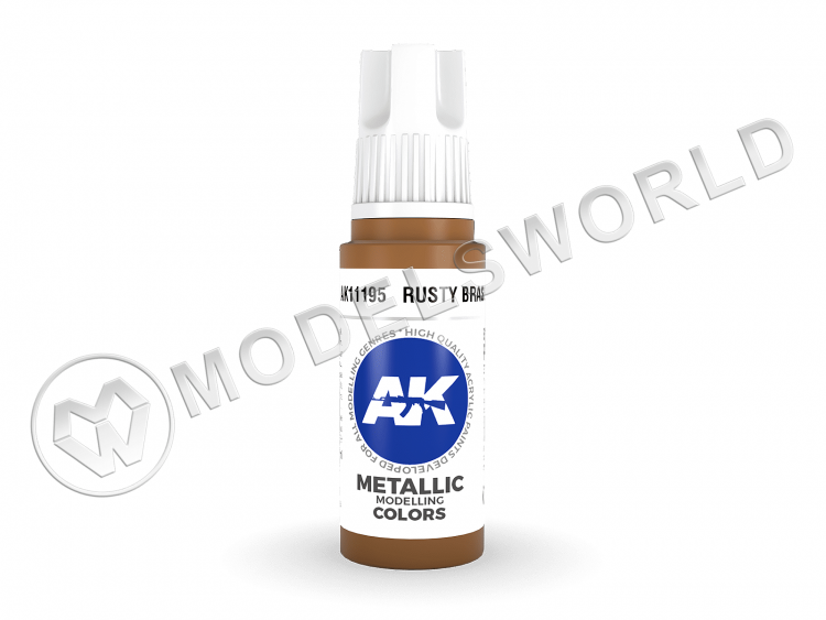 Акриловая краска AK Interactive 3rd GENERATION Metallic. Rusty Brass. 17 мл
