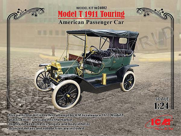Склеиваемая пластиковая модель Model T 1910 Touring, американский пассажирский автомобиль. Масштаб 1:24
