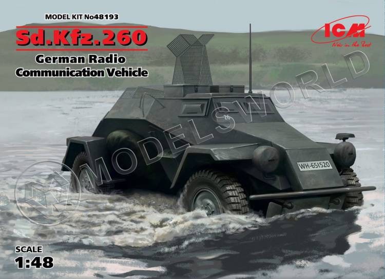 Склеиваемая пластиковая модель Sd.Kfz.260, Германский бронеавтомобиль радиосвязи ІІ МВ. Масштаб 1:48 - фото 1