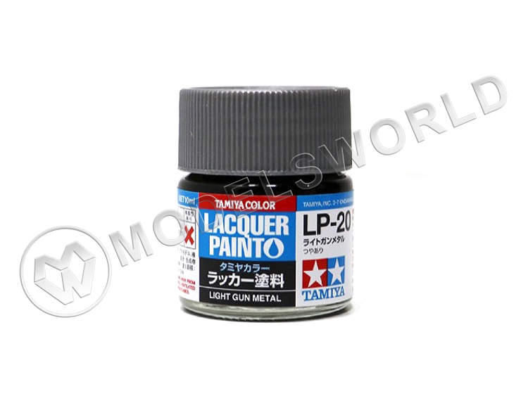 Лаковая краска металлик Tamiya LP-20 Light Gun Metal, 10 мл - фото 1