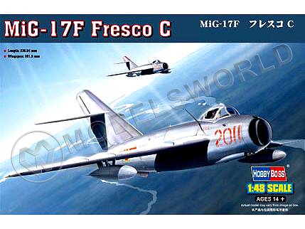 Склеиваемая пластиковая модель Советский истребитель MiG-17F Fresco C. Масштаб 1:48 - фото 1