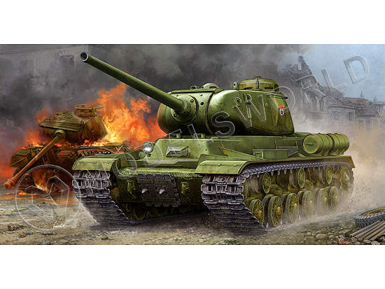 Склеиваемая пластиковая модель танк советский ИС-1. Масштаб 1:35 - фото 1