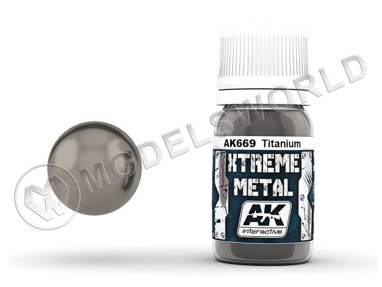 Краска AK Interactive XTREME METAL TITANIUM. 30 мл - фото 1