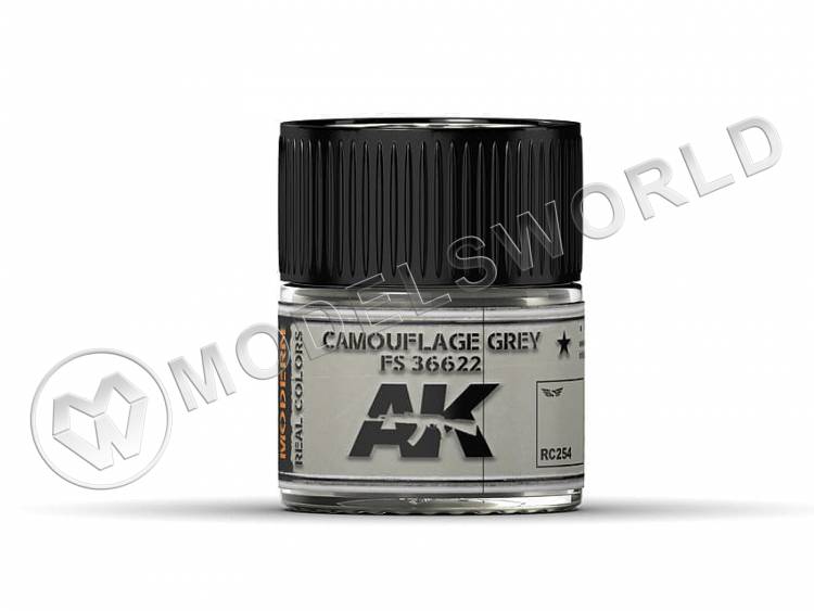 Акриловая лаковая краска AK Interactive Real Colors. Camouflage Grey FS 36622. 10 мл - фото 1