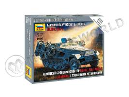 Склеиваемая пластиковая модель Немецкий бронетранспортер Sd.Kfz 251/1 Ausf.B "Ханомаг" с пусковыми установками. Масштаб 1:100