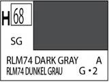 Краска водоразбавляемая художественная MR.HOBBY RLM74 DARK GRAY (полуматовая), 10 мл - фото 1