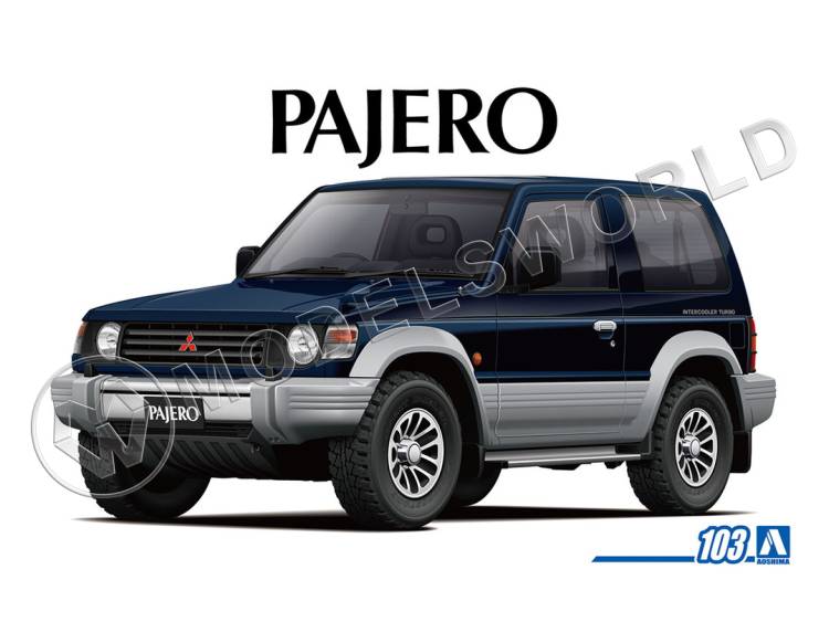 Склеиваемая пластиковая модель внедорожник Mitsubishi Pajero Metal Top Wide V24WG '91. Масштаб 1:24 - фото 1
