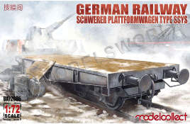 Склеиваемая пластиковая модель немецкая железнодорожная платформа type ssys. Масштаб 1:72