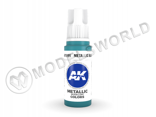 Акриловая краска AK Interactive 3rd GENERATION Metallic. Metallic Blue. 17 мл