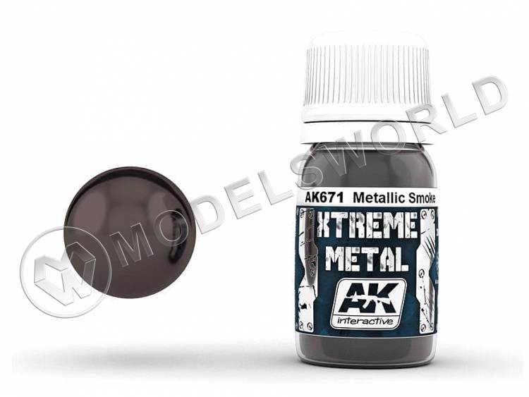 Краска AK Interactive XTREME METAL SMOKE METALLIC. 30 мл - фото 1