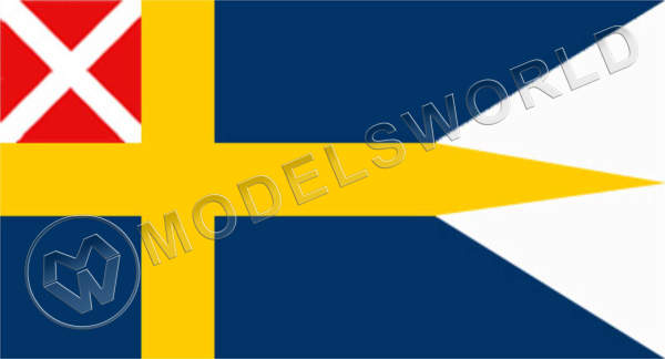 Шведы 1815 флаг. Размер 60х40 мм