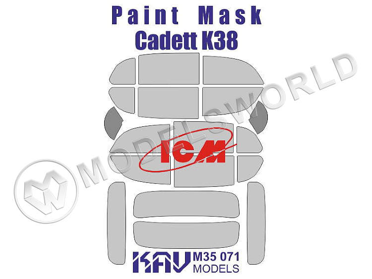 Окрасочная маска на остекление Kadett K38, ICM. Масштаб 1:35 - фото 1