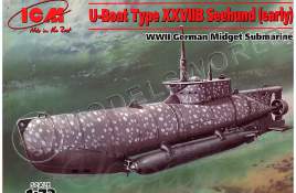 Склеиваемая пластиковая модель Германская подводная лодка "Zeehund", тип XXIIB. Масштаб 1:72