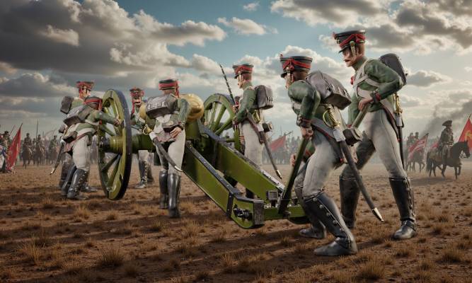 Полупудовый полевой Единорог образца 1805 (1757) г. С расчетом. Масштаб 1:32