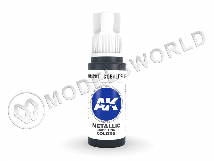 Акриловая краска AK Interactive 3rd GENERATION Metallic. Cobalt Blue. 17 мл - фото 1