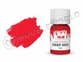 Акриловая краска ICM, цвет Глубокий красный (Deep Red), 12 мл