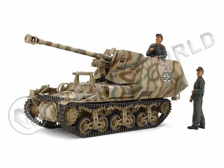 Склеиваемая пластиковая модель Немецкое самоходное орудие Jagdpanzer Marder I Sd. Kfz. 135 с двумя фигурами. Масштаб 1:35 - фото 1