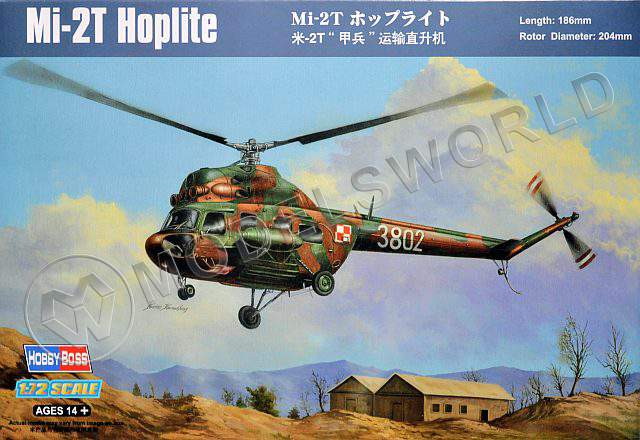Склеиваемая пластиковая модель Вертолет Mi-2T Hoplite. Масштаб 1:72 - фото 1