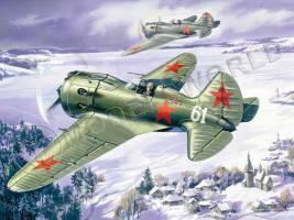 Склеиваемая пластиковая модель И-16 тип 24,  Советский истребитель. Масштаб 1:72
