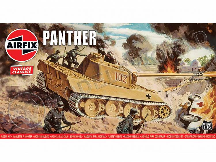 Склеиваемая пластиковая модель Немецкого танка Panther. Масштаб 1:76 - фото 1