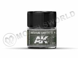 Акриловая лаковая краска AK Interactive Real Colors. Medium Green 42. 10 мл