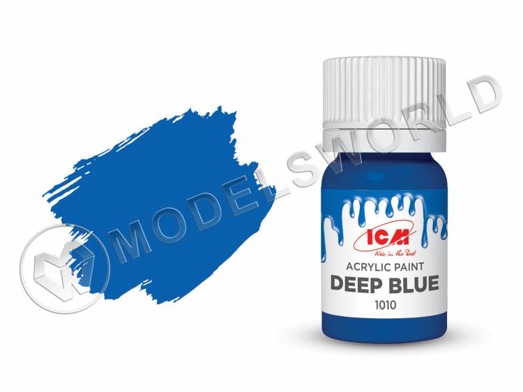 Акриловая краска ICM, цвет Темно-синий (Deep Blue), 12 мл - фото 1