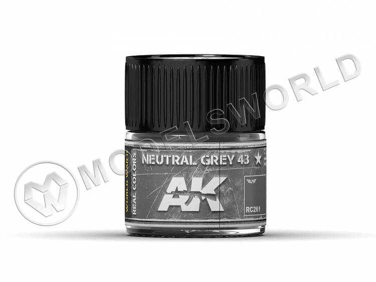 Акриловая лаковая краска AK Interactive Real Colors. Neutral Grey 43. 10 мл - фото 1