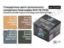 Набор спиртовых красок Jim Scale "Стандартные цвета тропического камуфляжа Люфтваффе RLM 78/79/80"