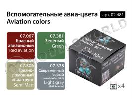 Набор спиртовых красок Jim Scale "Вспомогательные авиа-цвета"